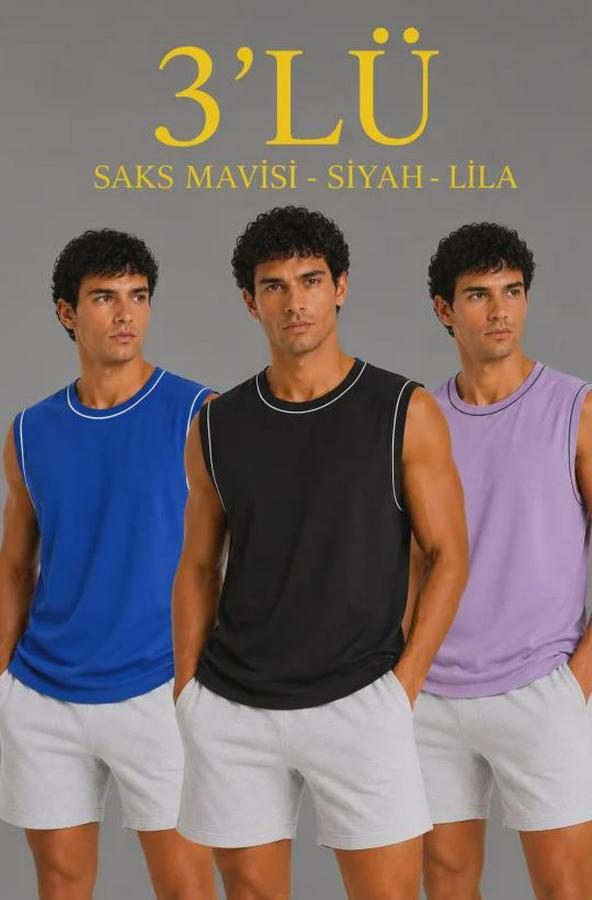 ’lü Kolsuz Sporcu Atlet Seti Yazlık Bisiklet Yaka