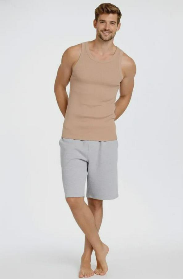 Fitilli Atlet Sıfır Yaka Slim Fit Arka Baskılı Spor Atlet