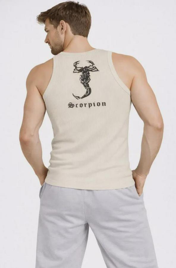 Fitilli Atlet Sıfır Yaka Slim Fit Arka Baskılı Spor Atlet