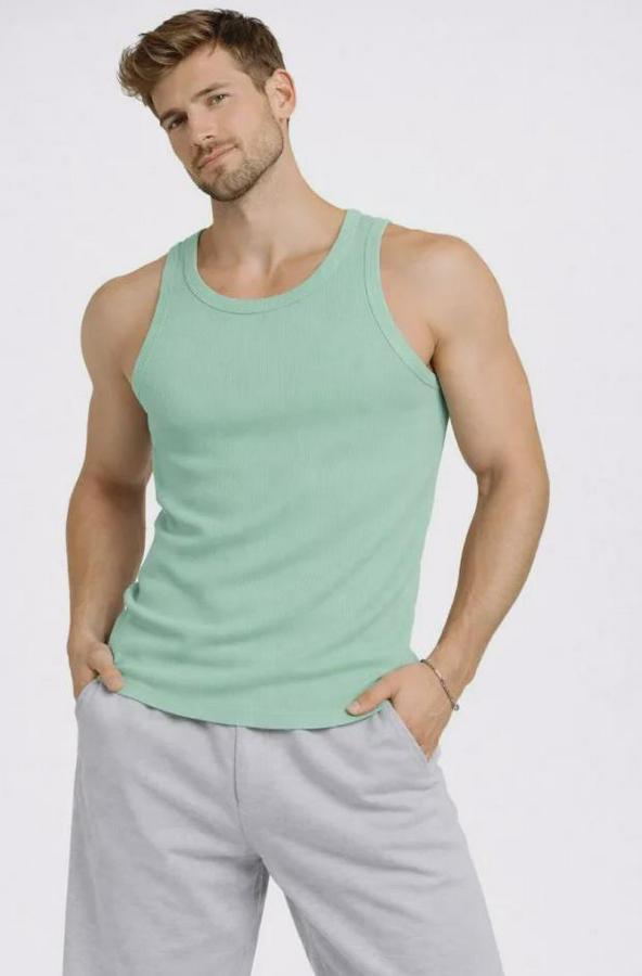 Fitilli Atlet Sıfır Yaka Slim Fit Arka Baskılı Spor Atlet