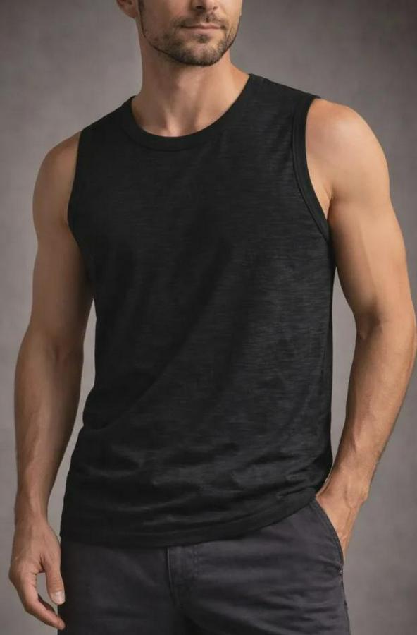 Flamlı Kumaş Sıfır Kolsuz Atlet Basic Spor Üst, Günlük Ve Fitness Kullanımına Uygun