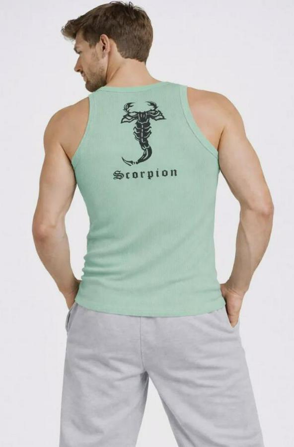 Spor Fitilli Atlet 2li Set Siyah Ve Mint Yeşili Slim Fit Kaşkorse Arka Baskılı Spor Atlet