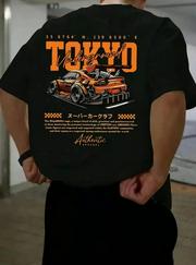 Baskılı Oversize Bisiklet Yaka T-Shirt