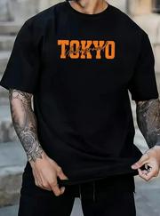 Baskılı Oversize Bisiklet Yaka T-Shirt