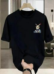 Baskılı Oversize Bisiklet Yaka T-Shirt