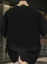 Baskılı Oversize Bisiklet Yaka T-Shirt