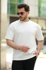 Basic Oversize Double Face Kumaş Kısa Kollu Tshirt