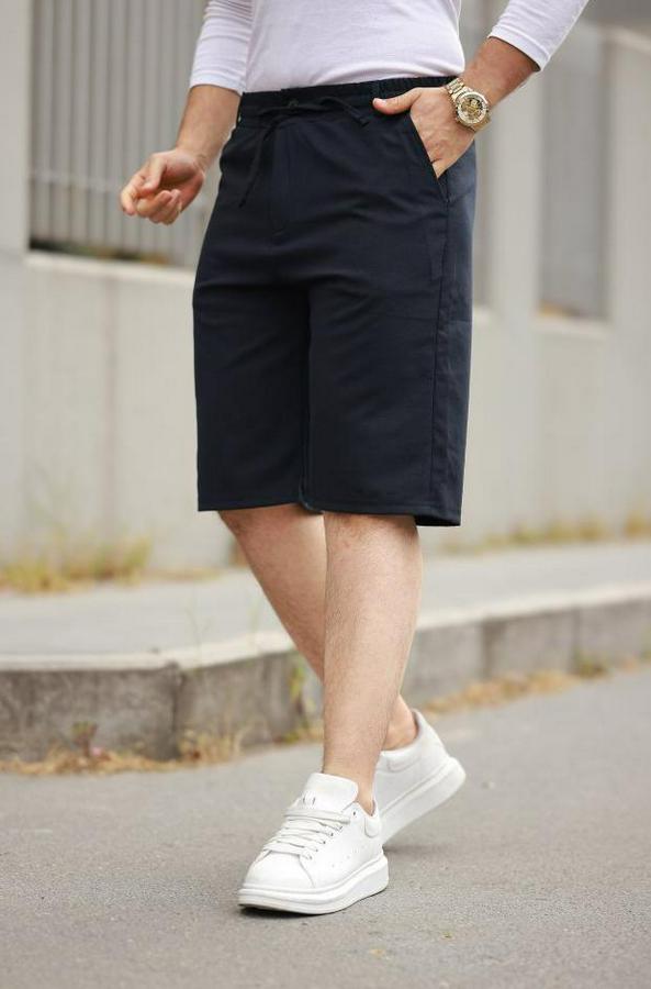 Beli Bağcıklı Ve Düğmeli Bezayağı Kumaş Şort