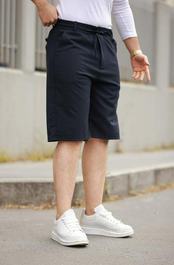 Beli Bağcıklı Ve Düğmeli Bezayağı Kumaş Şort