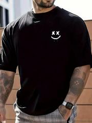 Kısa Kollu Bisiklet Yaka Baskılı Süprem Bluz