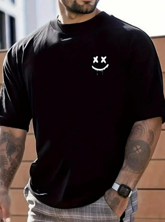 Kısa Kollu Bisiklet Yaka Baskılı Süprem Bluz