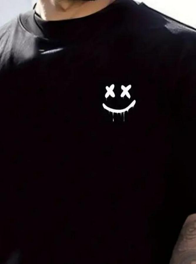 Kısa Kollu Bisiklet Yaka Baskılı Süprem Bluz