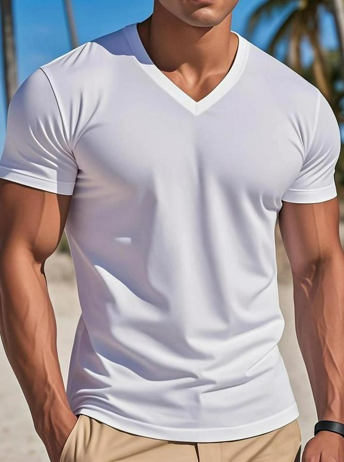 Kısa Kollu V Yakalı Viskon Bluz