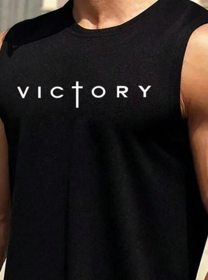 Sıfır Kol Victory Baskılı Süprem Bluz