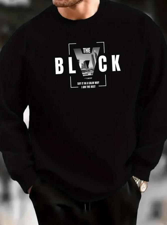 Uzun Kollu Bisiklet Yaka Black Logolu Iki Iplik Bluz