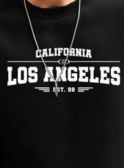 Uzun Kollu Bisiklet Yaka Los Angeles Yazılı Iki Iplik Bluz