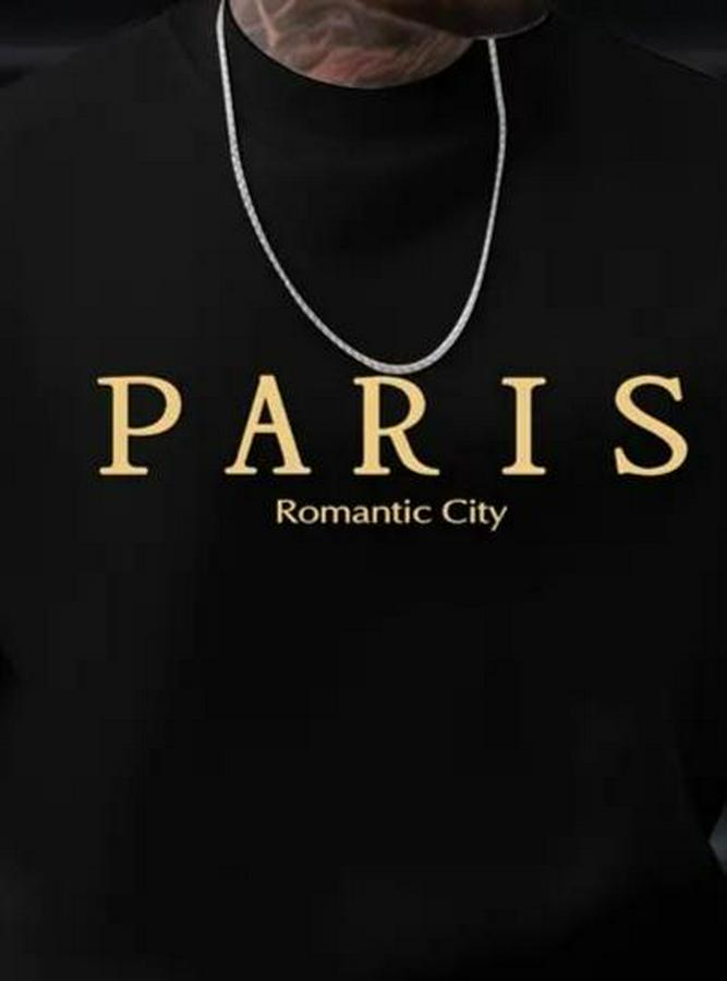 Uzun Kollu Bisiklet Yaka Paris Yazılı Iki Iplik Bluz