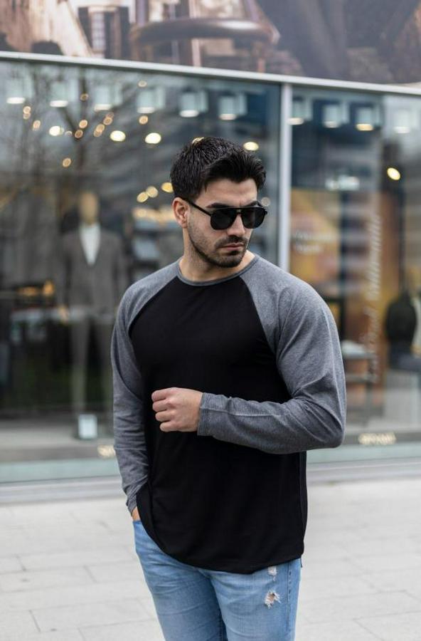 Uzun Kollu Bisiklet Yaka Viskon Iki Iplik Bluz