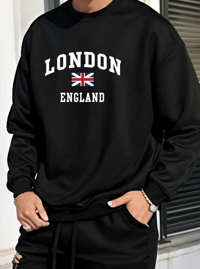 Uzun Kollu Bisiklet Yaka Yazı Baskılı Iki Iplik Bluz