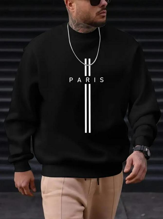 Uzun Kollu Bisiklet Yaka Yazı Detaylı Iki Iplik Bluz