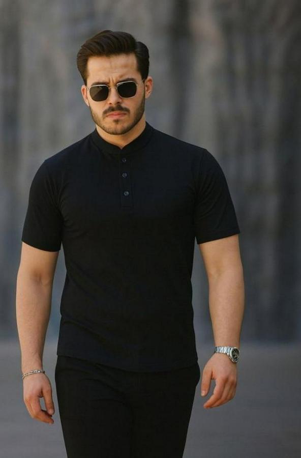 Kısa Kollu Hakim Yaka Önü Düğmeli Viskon Bluz