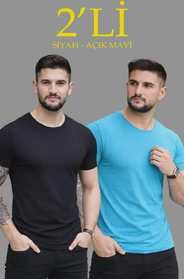 Li Bisiklet Yaka Tişört – Kısa Kollu Yazlık Slim Fit Body