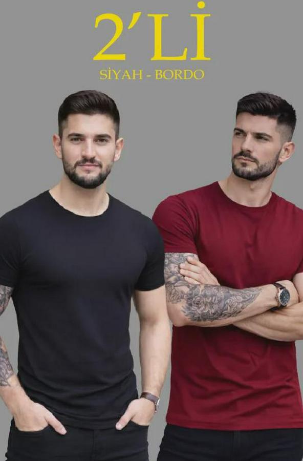 Li Bisiklet Yaka Tişört – Kısa Kollu Yazlık Slim Fit Body