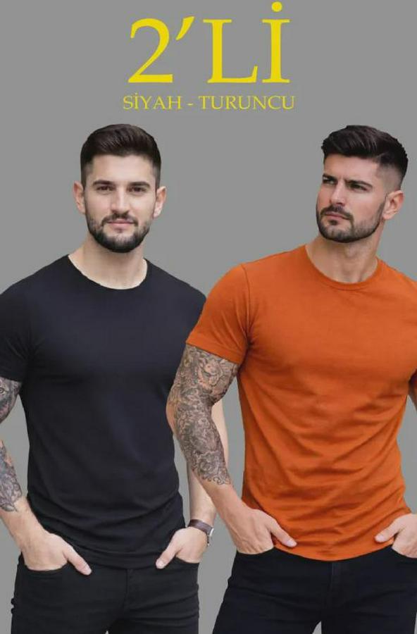 Li Bisiklet Yaka Tişört – Kısa Kollu Yazlık Slim Fit Body
