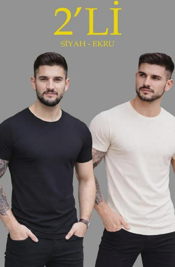 Li Bisiklet Yaka Tişört – Kısa Kollu Yazlık Slim Fit Body