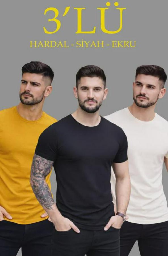 Lü Bisiklet Yaka Tişört – Kısa Kollu Yazlık Slim Fit Body