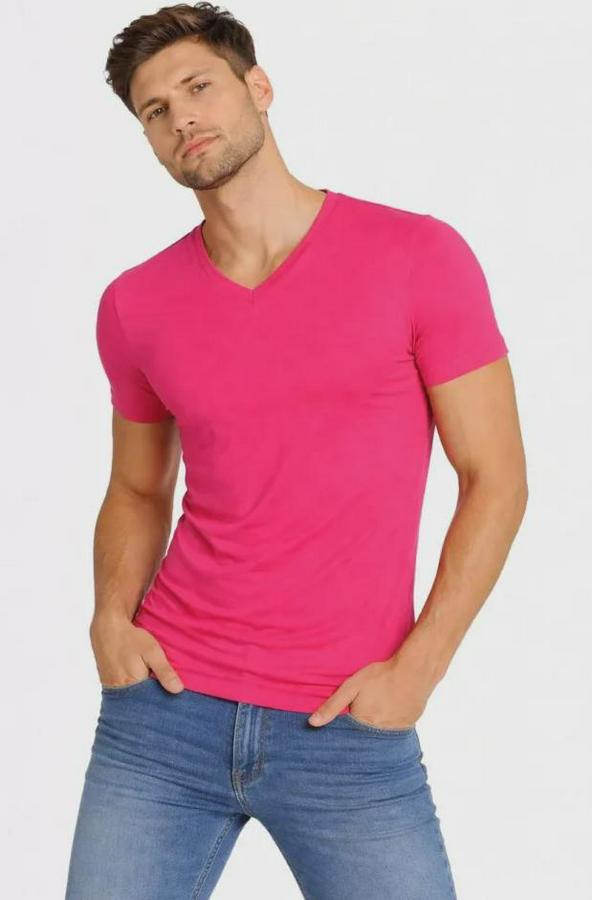 T-Shirt V Yaka Slim Fit Dar Kesim Likralı Tişört Günlük Basic Body