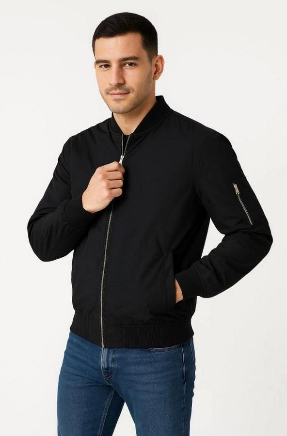 Içi Astarlı Fermuarlı Bomber Mont Ceket