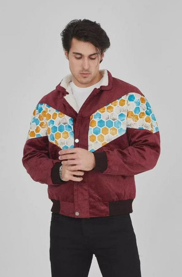 Içi Astarlı Içten Yaka Kısmı Peluşlu Beyaz Şeritli Vintage Ceket