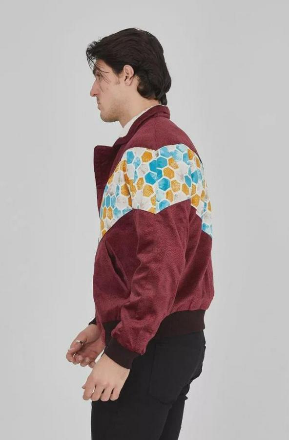 Içi Astarlı Içten Yaka Kısmı Peluşlu Beyaz Şeritli Vintage Ceket