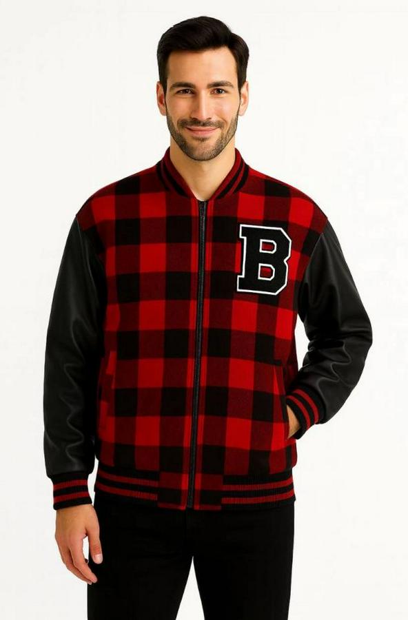 Kolları Suni Deri Içi Astarlı Oduncu Kolej Içi Ceket