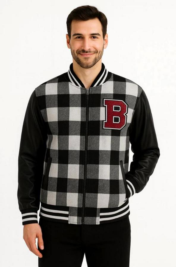 Kolları Suni Deri Içi Astarlı Oduncu Kolej Içi Ceket