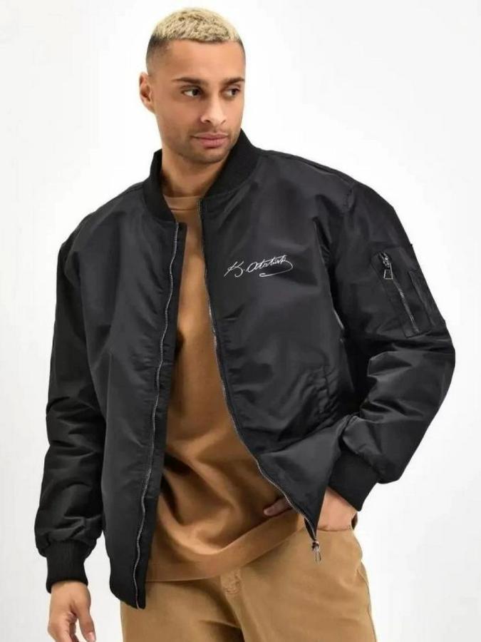 Unisex Uzun Kol Baskılı Bomber Ceket