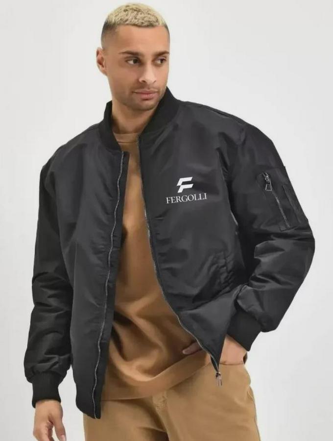 Unisex Uzun Kol Baskılı Bomber Ceket