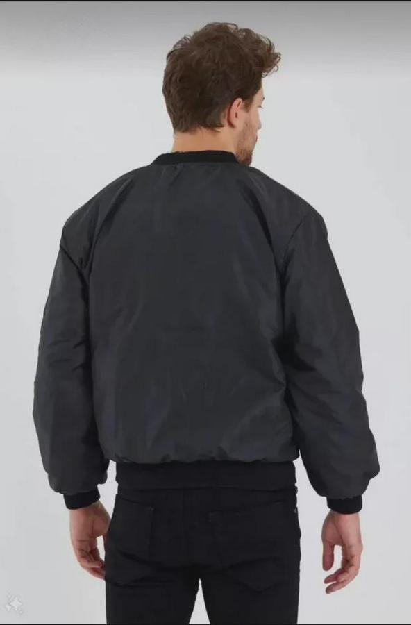 Unisex Uzun Kol Baskılı Bomber Ceket