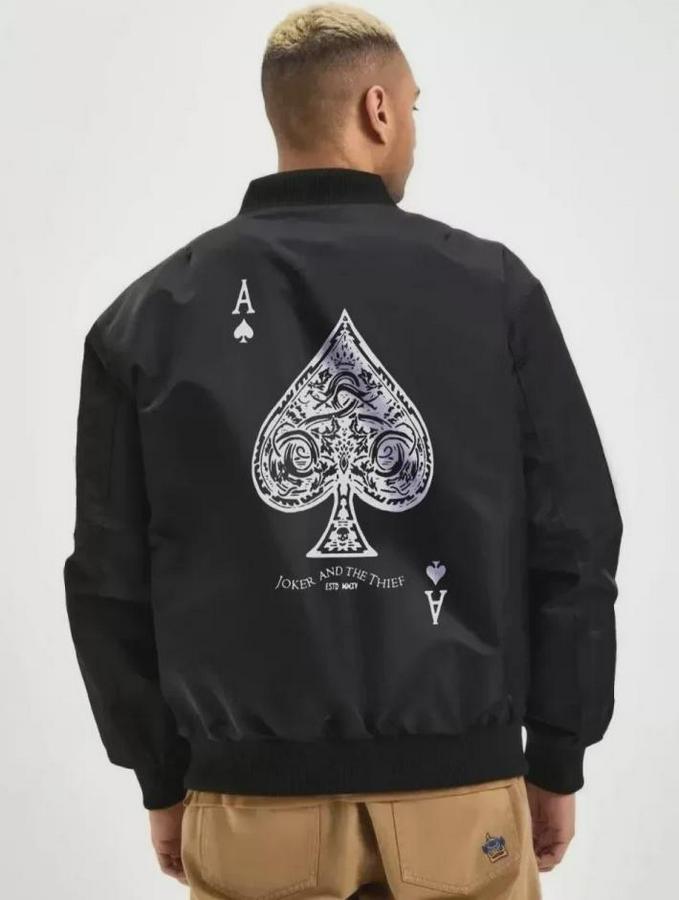 Unisex Uzun Kol Baskılı Bomber Ceket