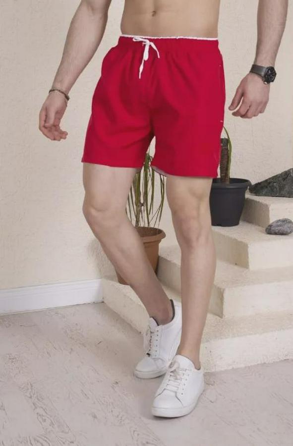 Deniz Şortu Fermuarlı Cepli File Astarlı