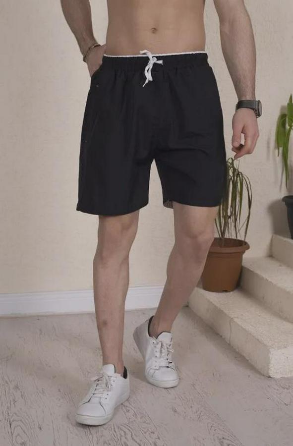 Deniz Şortu Fermuarlı Cepli File Astarlı