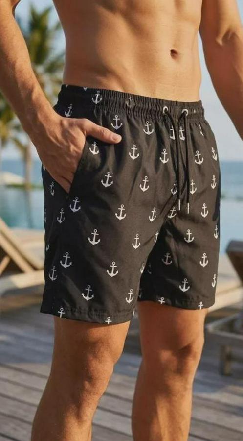 Deniz Şortu Fermuarlı Cepli File Astarlı Hızlı Kuruyan Premium