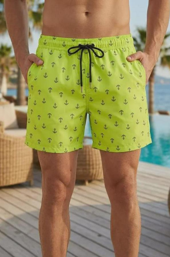 Deniz Şortu Fermuarlı Cepli File Astarlı Hızlı Kuruyan Premium