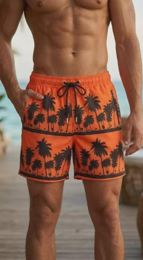 Deniz Şortu Fermuarlı Cepli File Astarlı Hızlı Kuruyan Premium