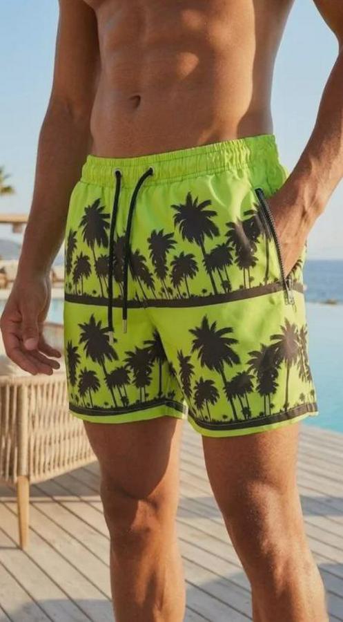 Deniz Şortu Fermuarlı Cepli File Astarlı Hızlı Kuruyan Premium