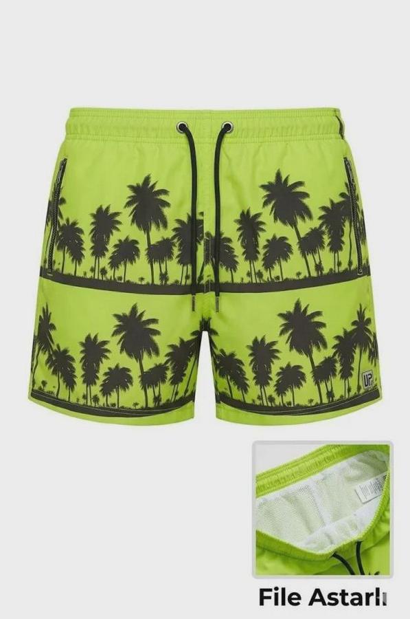 Deniz Şortu Fermuarlı Cepli File Astarlı Hızlı Kuruyan Premium