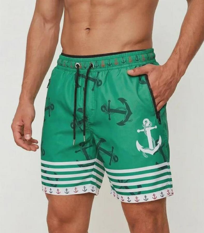 Deniz Şortu Fermuarlı Cepli File Astarlı Hızlı Kuruyan Premium