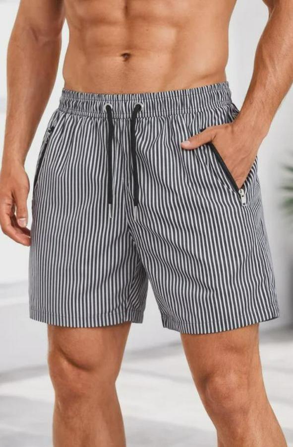 Deniz Şortu Fermuarlı Cepli File Astarlı Hızlı Kuruyan Premium