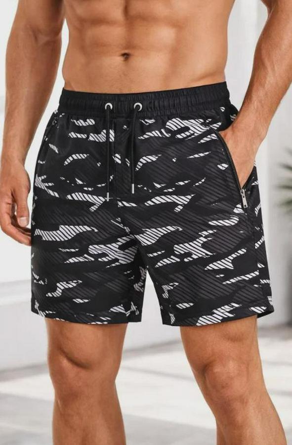 Deniz Şortu Fermuarlı Cepli File Astarlı Hızlı Kuruyan Premium